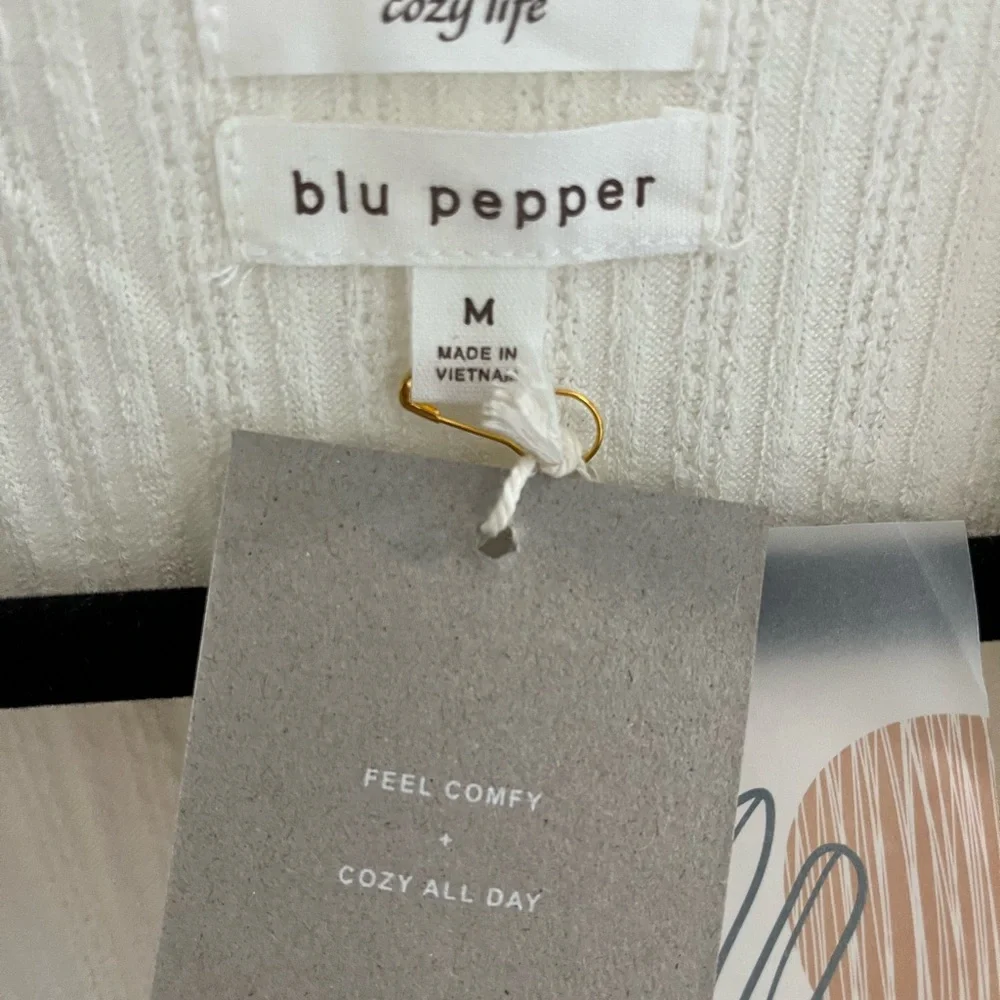 Blu Pepper Cream Knit 2pc Lounge Set - Picture 2 of 15